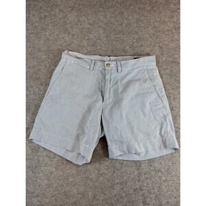 Polo Ralph Lauren Bermuda Shorts Mens Size 30 Blue White Seersucker Classic Fit